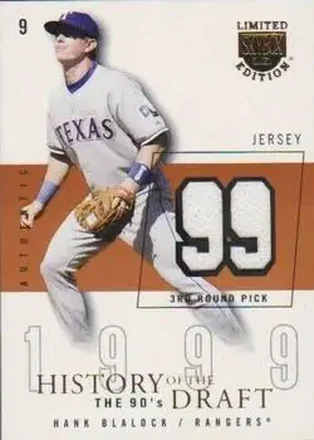 2004 SkyBox LE - History Draft 90's Jersey #HD-HB - Hank Blalock - Texas Rangers