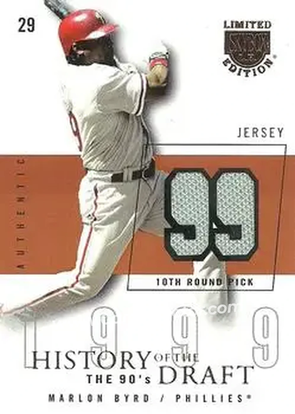 2004 SkyBox LE - History Draft 90's Jersey #HD-MB - Marlon Byrd - Philadelphia Phillies - Front