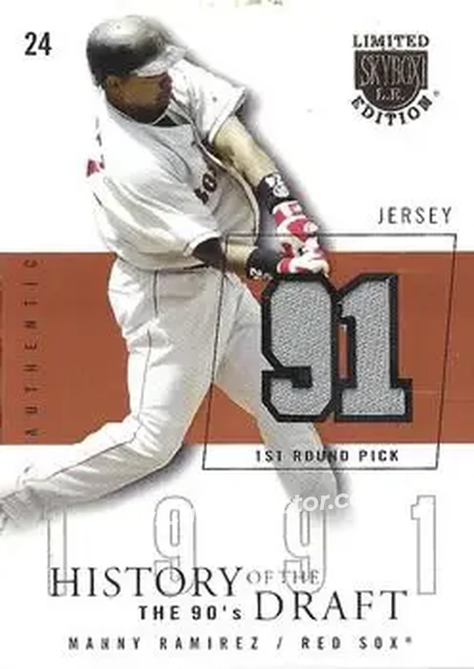 2004 SkyBox LE - History Draft 90's Jersey #HD-MR - Manny Ramirez - Boston Red Sox - Front