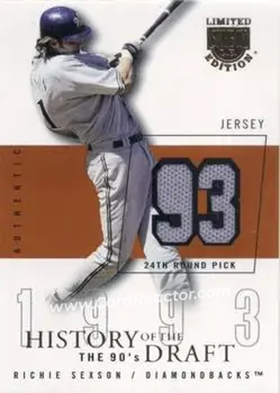 2004 SkyBox LE - History Draft 90's Jersey #HD-RS - Richie Sexson - Arizona Diamondbacks - Front