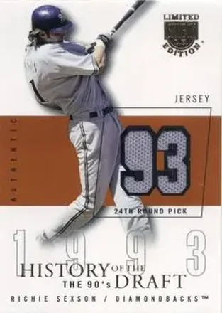 2004 SkyBox LE - History Draft 90's Jersey #HD-RS - Richie Sexson - Arizona Diamondbacks