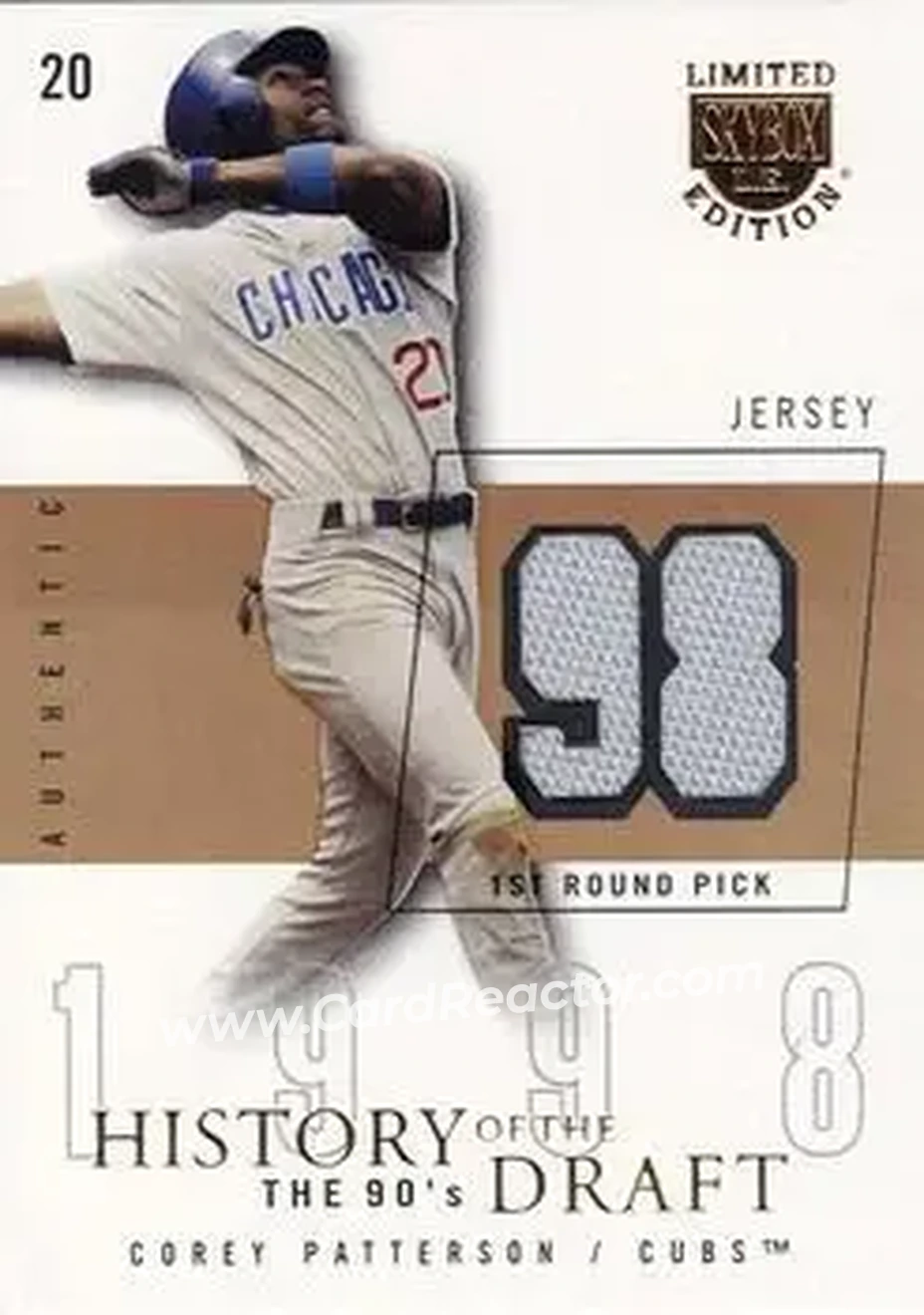 2004 SkyBox LE - History Draft 90's Jersey Gold #HD-CP - Corey Patterson - Chicago Cubs - Front