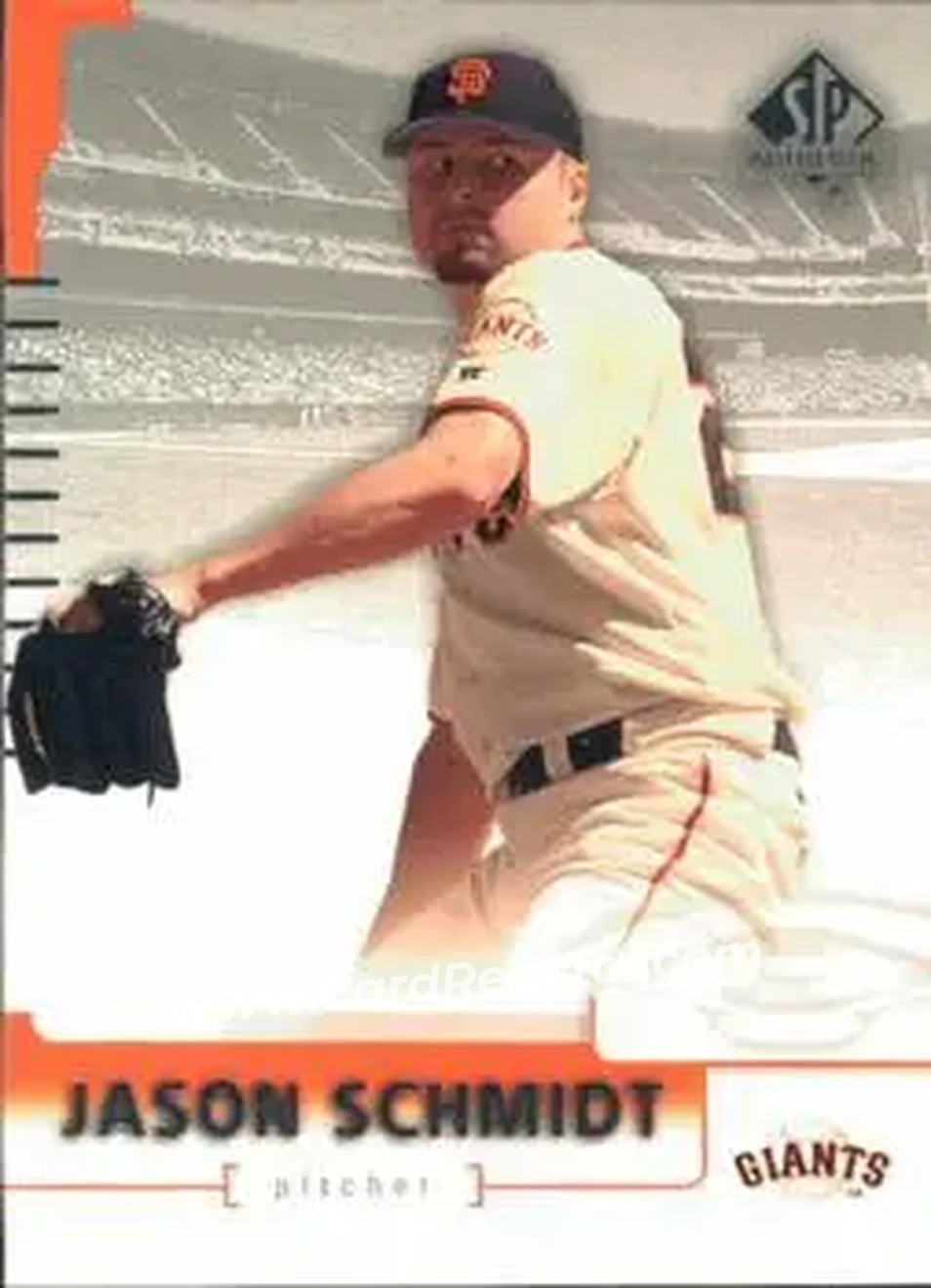 2004 SP Authentic #37 - Jason Schmidt - San Francisco Giants - Front 2004 SP Authentic #37 - Jason Schmidt - San Francisco Giants - Front