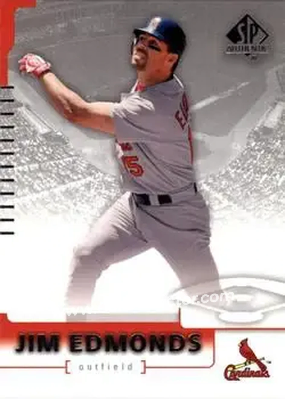 2004 SP Authentic #44 - Jim Edmonds - St. Louis Cardinals - Front