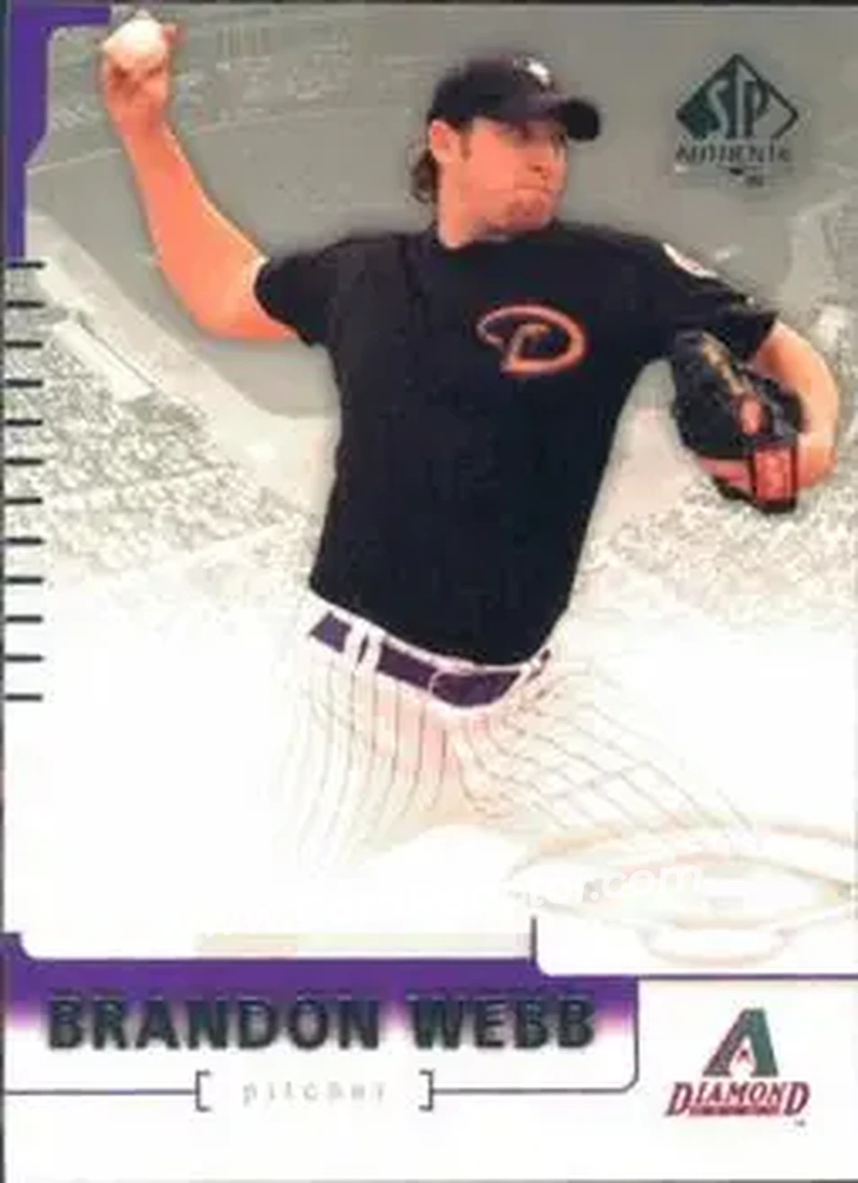 2004 SP Authentic #53 - Brandon Webb - Arizona Diamondbacks - Front 2004 SP Authentic #53 - Brandon Webb - Arizona Diamondbacks - Front