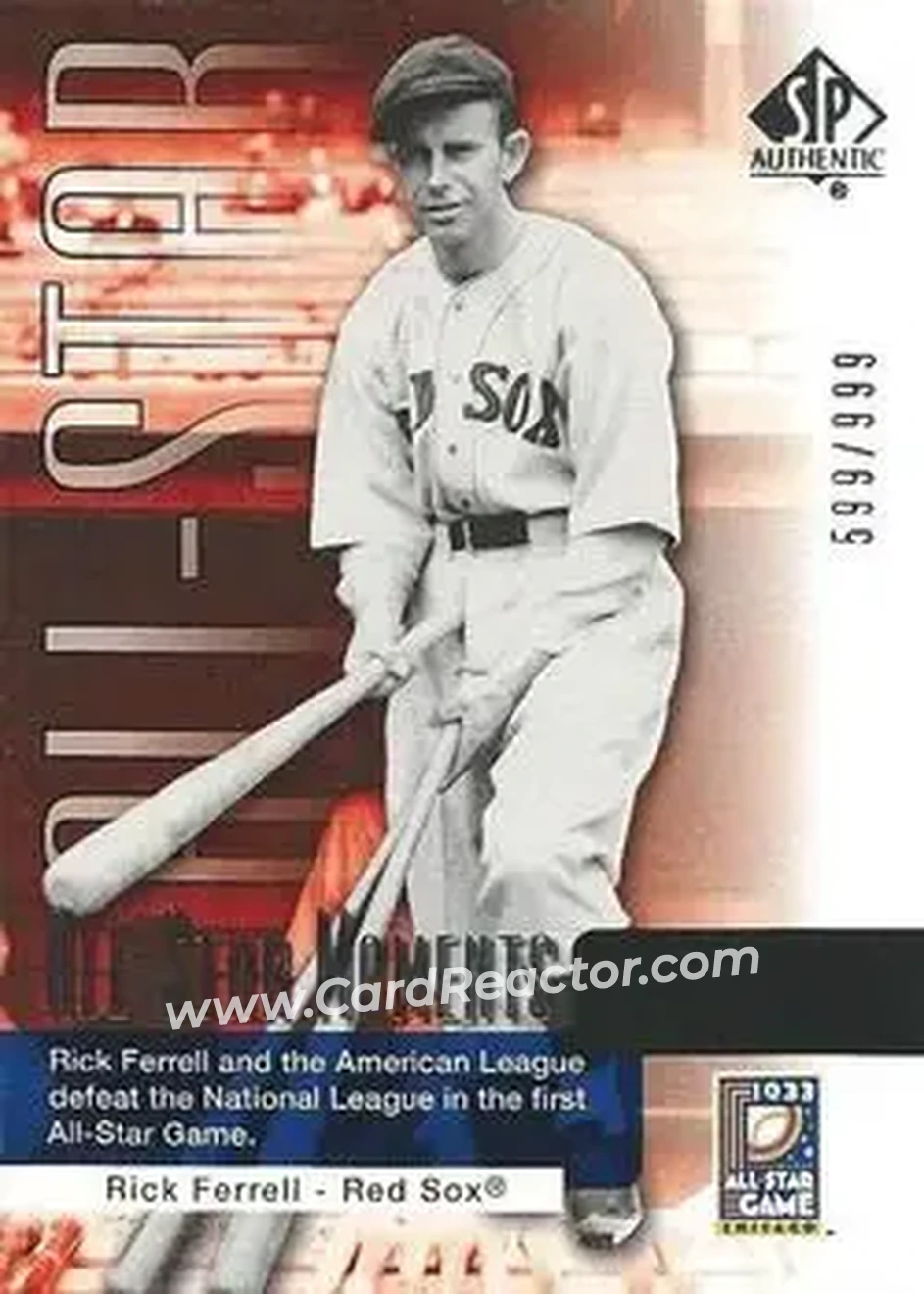 2004 SP Authentic #133 - Rick Ferrell - Boston Red Sox - Front