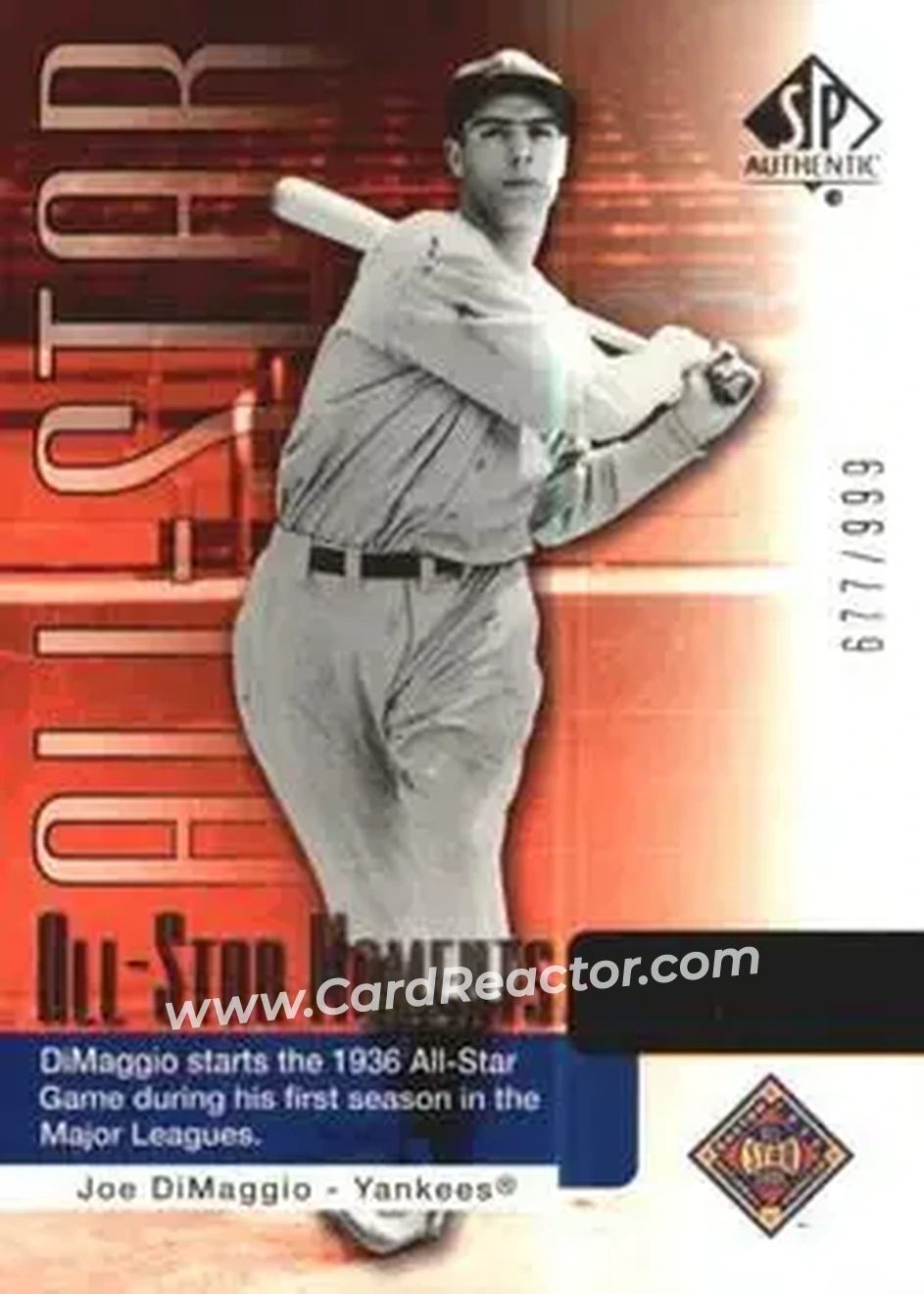 2004 SP Authentic #134 - Joe DiMaggio - New York Yankees - Front