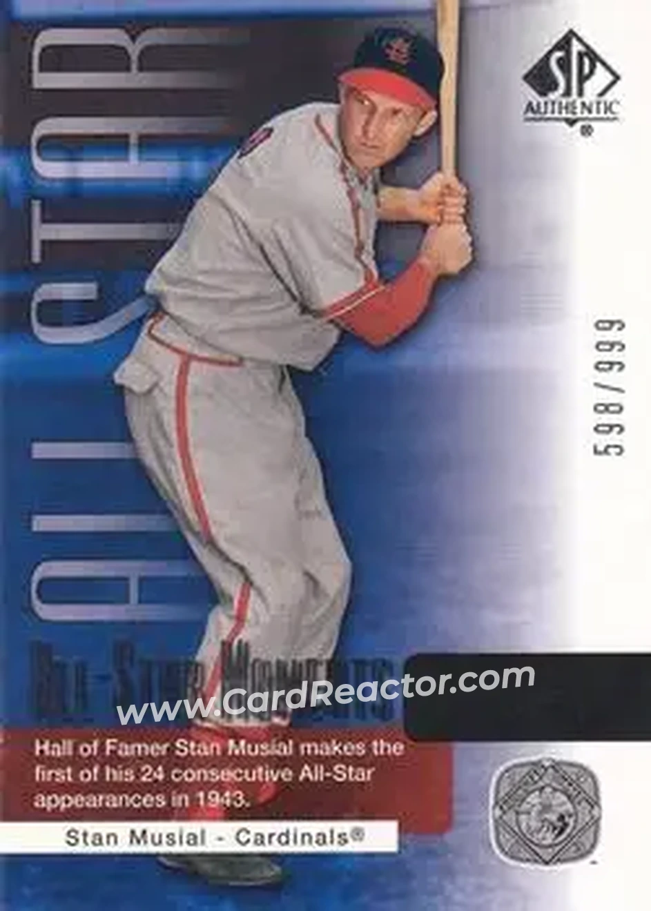 2004 SP Authentic #137 - Stan Musial - St. Louis Cardinals - Front