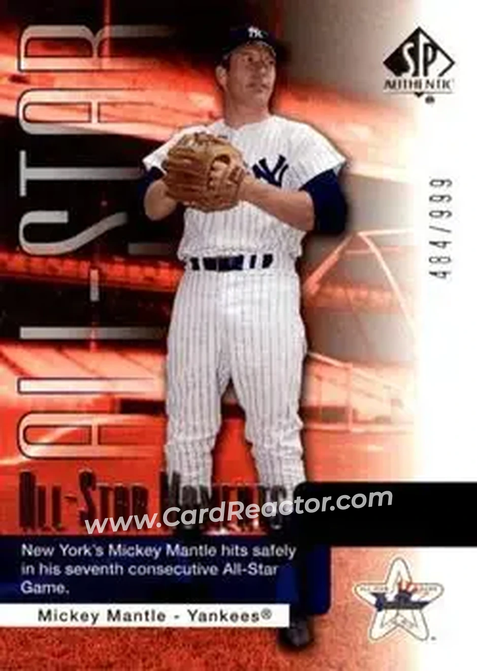 2004 SP Authentic #142 - Mickey Mantle - New York Yankees - Front