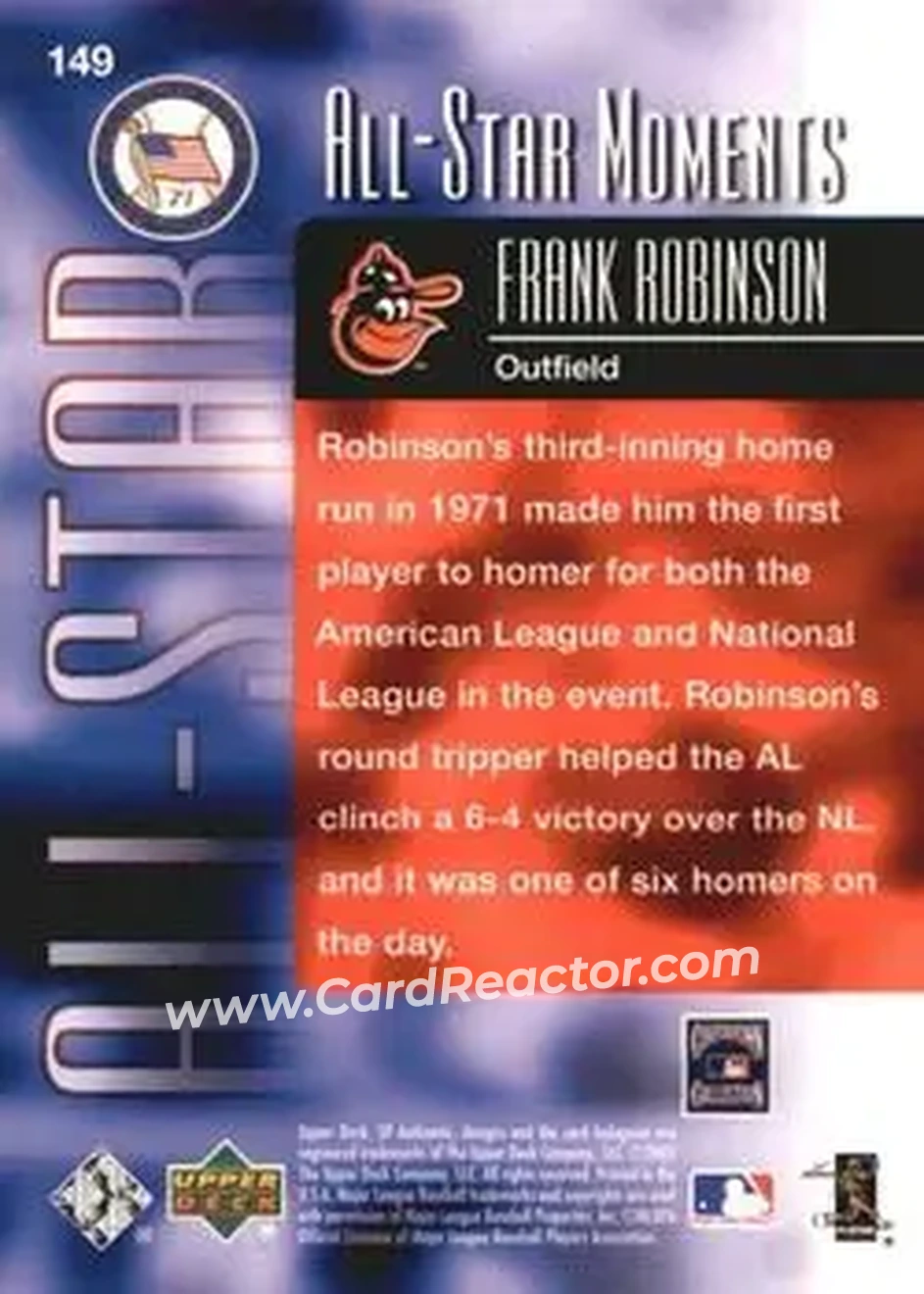 2004 SP Authentic #149 - Frank Robinson - Baltimore Orioles - Back