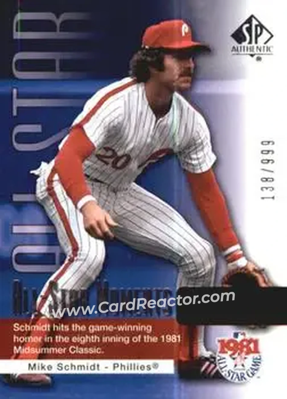 2004 SP Authentic #155 - Mike Schmidt - Philadelphia Phillies - Front