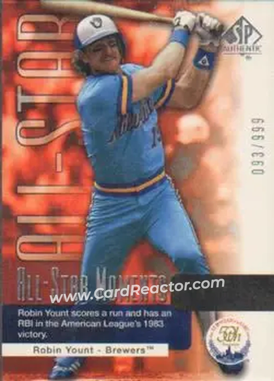 2004 SP Authentic #157 - Robin Yount - Milwaukee Brewers - Front