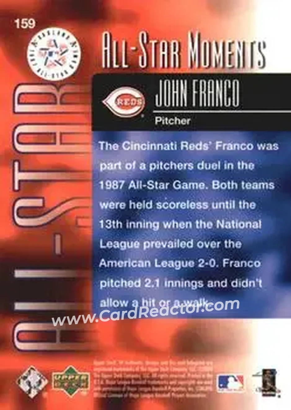 2004 SP Authentic #159 - John Franco - Cincinnati Reds - Back