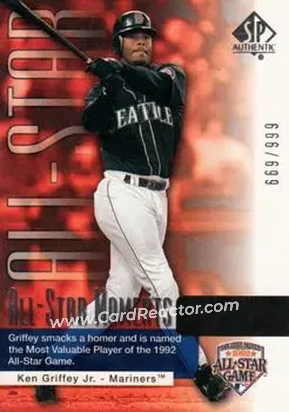 2004 SP Authentic #163 - Ken Griffey Jr. - Seattle Mariners - Front