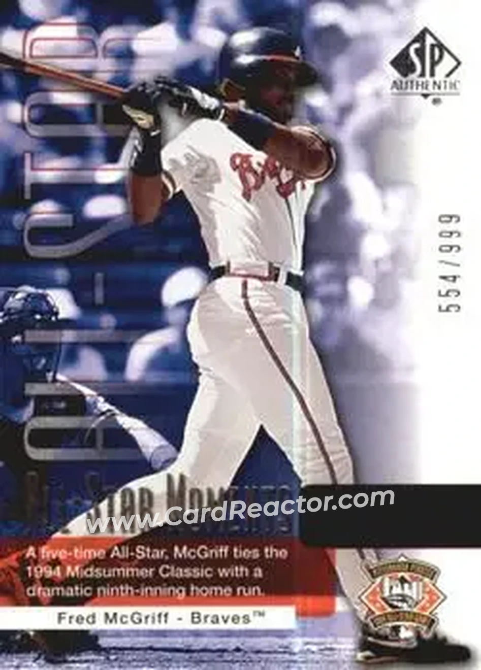2004 SP Authentic #165 - Fred McGriff - Atlanta Braves - Front