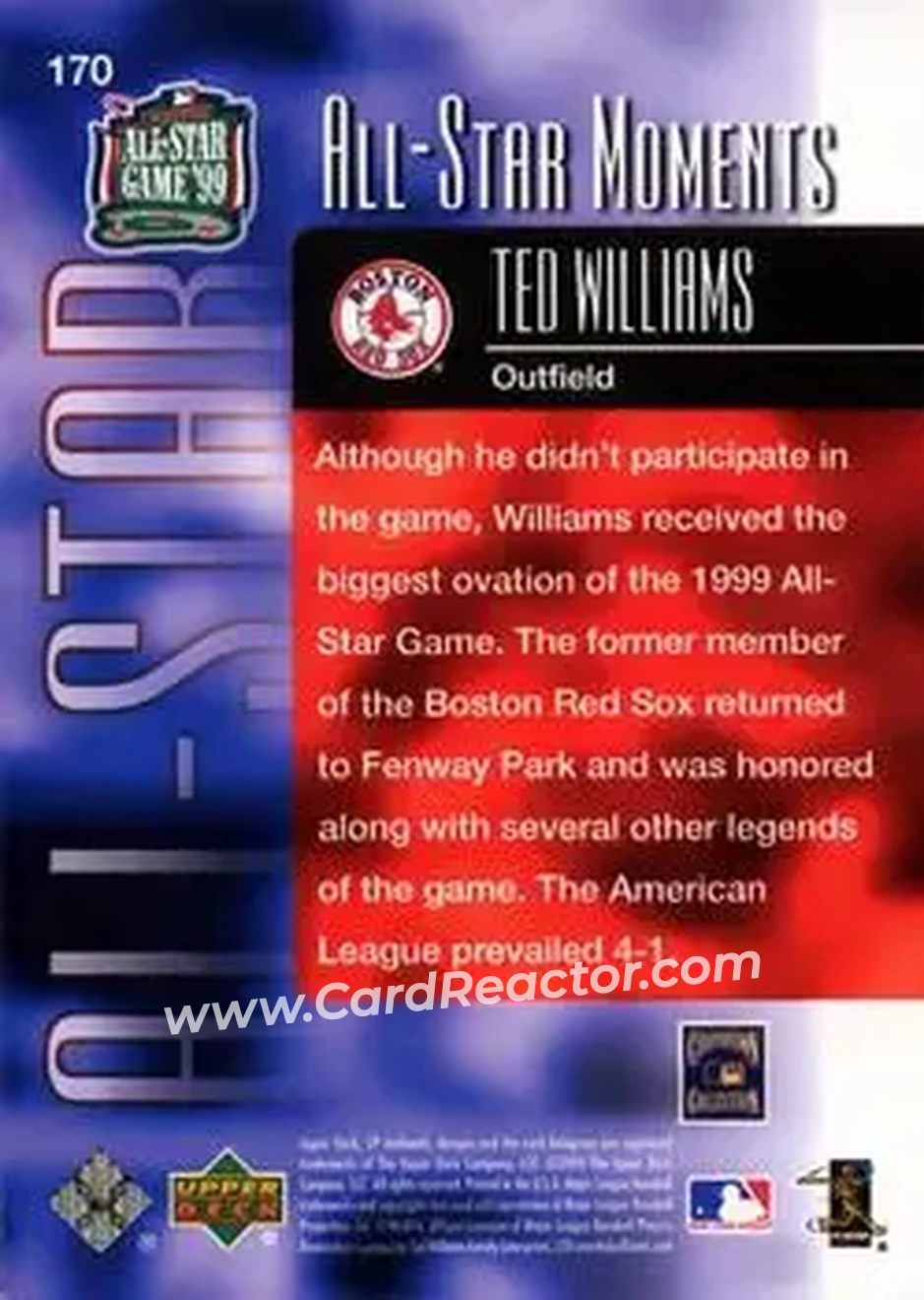 2004 SP Authentic #170 - Ted Williams - Boston Red Sox - Back
