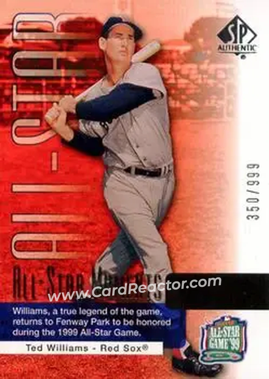 2004 SP Authentic #170 - Ted Williams - Boston Red Sox - Front