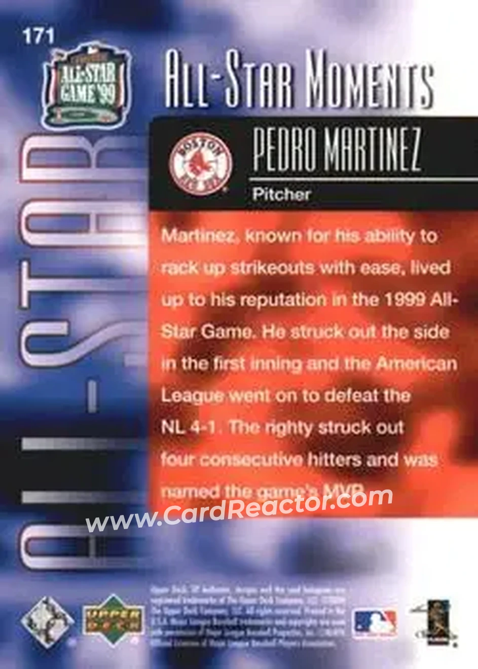 2004 SP Authentic #171 - Pedro Martinez - Boston Red Sox - Back