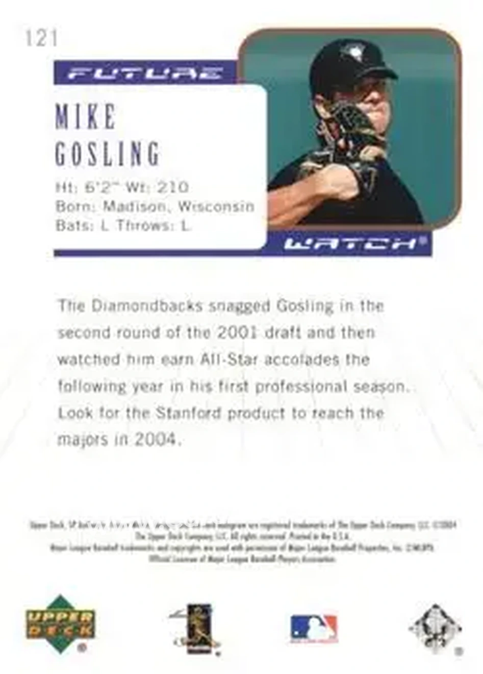 2004 SP Authentic #121 - Mike Gosling - Arizona Diamondbacks - Back