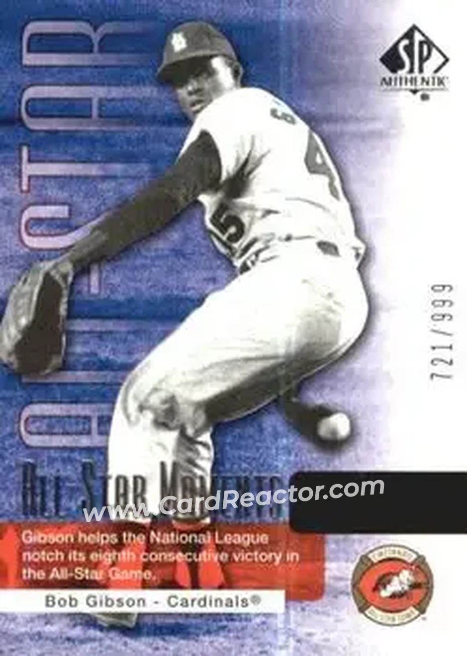 2004 SP Authentic #148 - Bob Gibson - St. Louis Cardinals - Front
