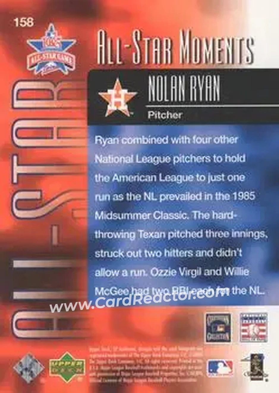 2004 SP Authentic #158 - Nolan Ryan - Houston Astros - Back