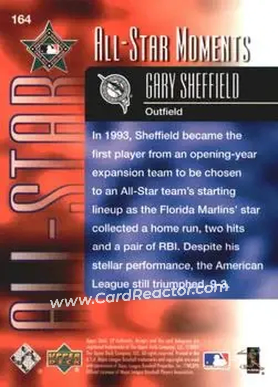 2004 SP Authentic #164 - Gary Sheffield - Florida Marlins - Back