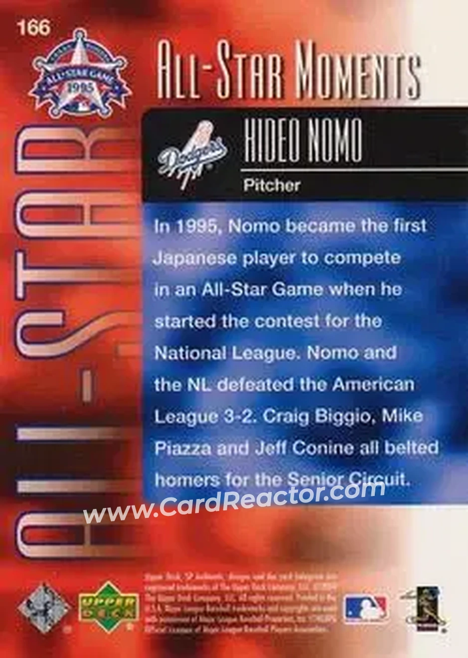 2004 SP Authentic #166 - Hideo Nomo - Los Angeles Dodgers - Back 2004 SP Authentic #166 - Hideo Nomo - Los Angeles Dodgers - Back