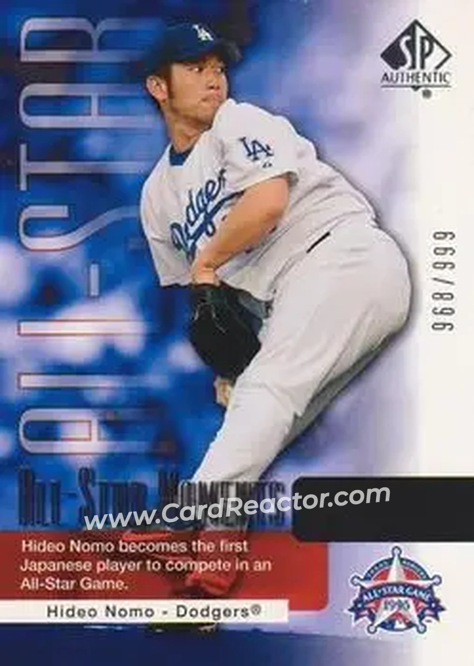 2004 SP Authentic #166 - Hideo Nomo - Los Angeles Dodgers - Front 2004 SP Authentic #166 - Hideo Nomo - Los Angeles Dodgers - Front