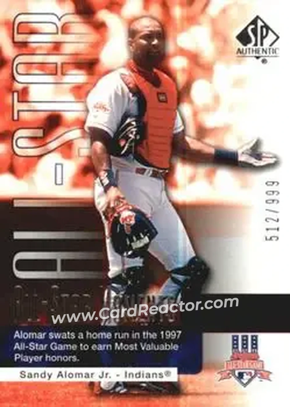 2004 SP Authentic #168 - Sandy Alomar Jr. - Cleveland Indians - Front