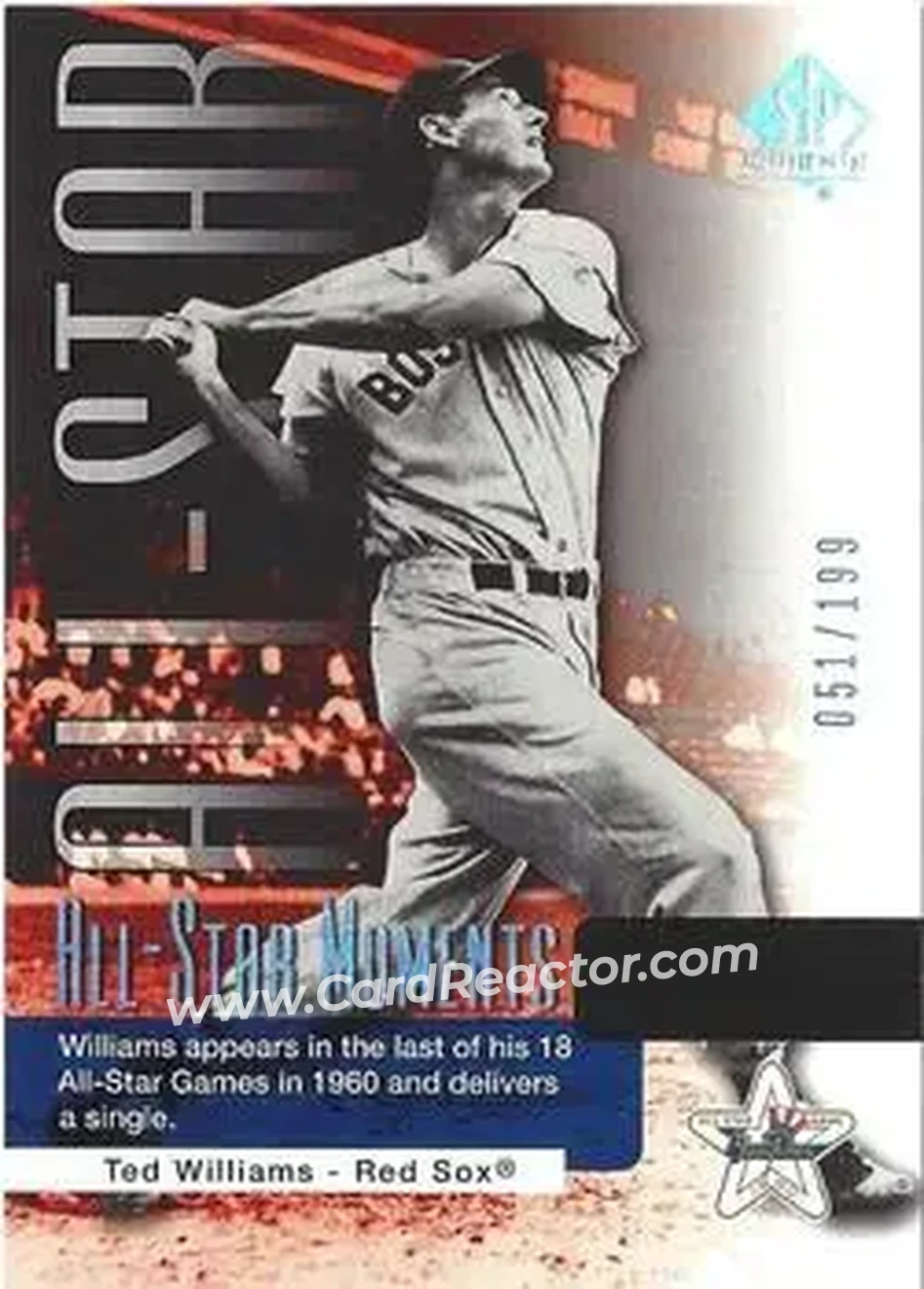 2004 SP Authentic - Gold #143 - Ted Williams - Boston Red Sox - Front
