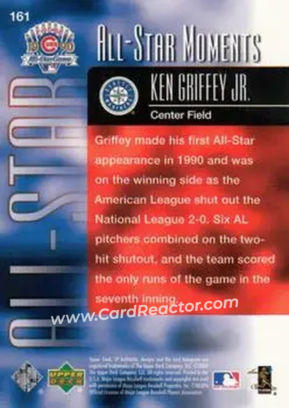 2004 SP Authentic - Gold #161 - Ken Griffey Jr. - Seattle Mariners - Back