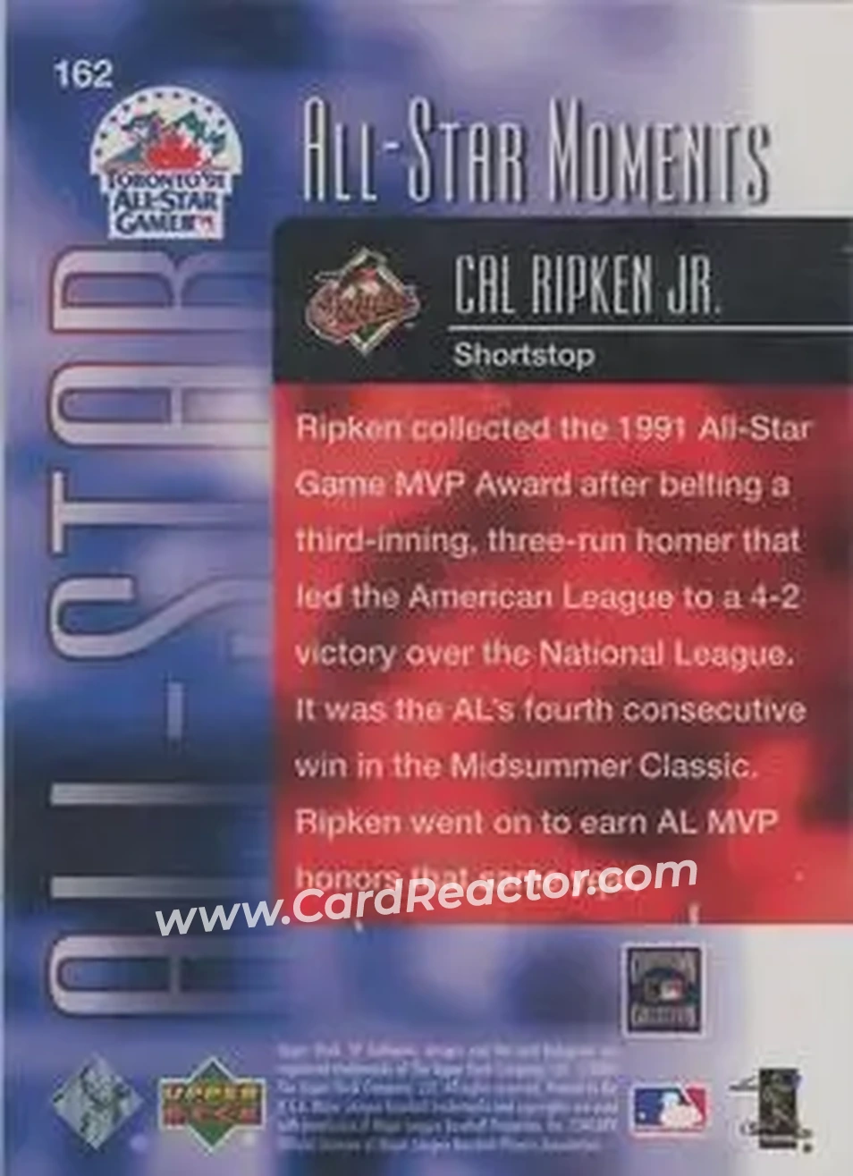 2004 SP Authentic - Gold #162 - Cal Ripken - Baltimore Orioles - Back