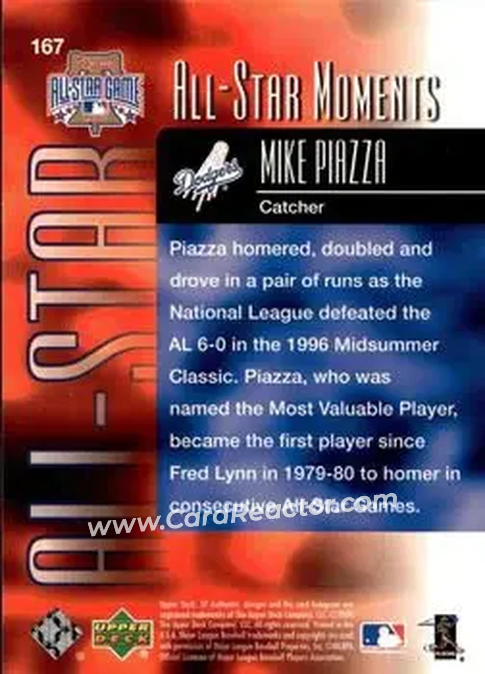 2004 SP Authentic - Gold #167 - Mike Piazza - Los Angeles Dodgers - Back