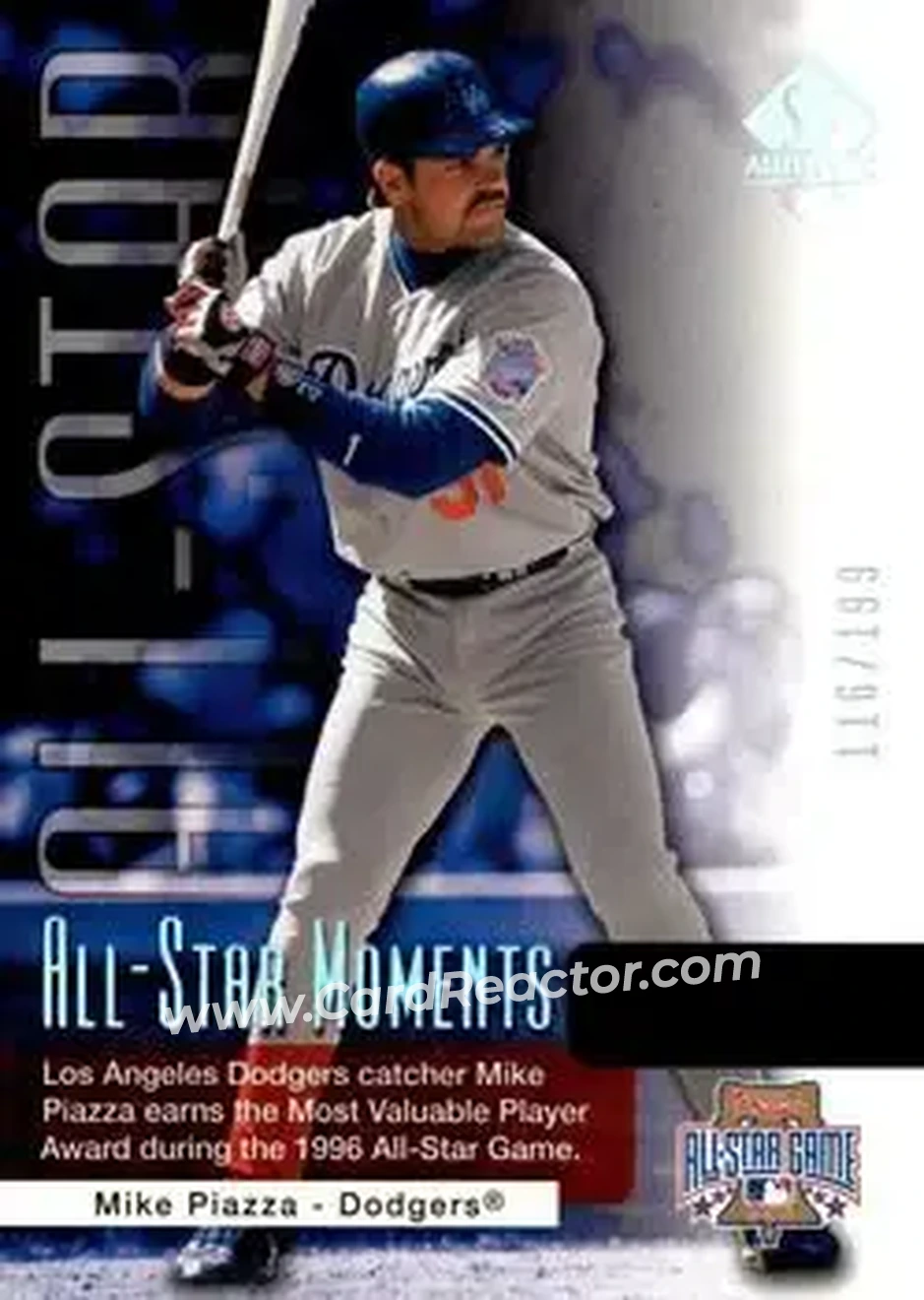 2004 SP Authentic - Gold #167 - Mike Piazza - Los Angeles Dodgers - Front