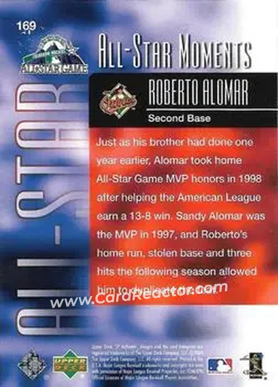 2004 SP Authentic - Gold #169 - Roberto Alomar - Baltimore Orioles - Back