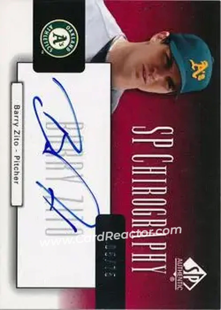2004 SP Authentic - SP Chirography #CA-BZ - Barry Zito - Oakland Athletics - Front