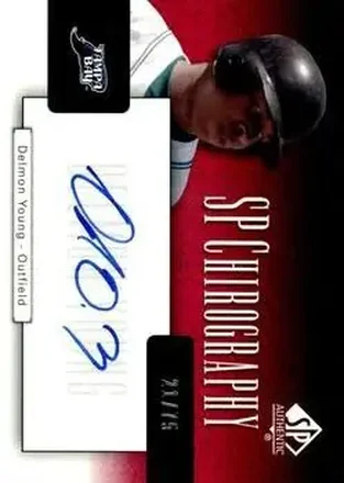 2004 SP Authentic - SP Chirography #CA-DY - Delmon Young - Tampa Bay Devil Rays