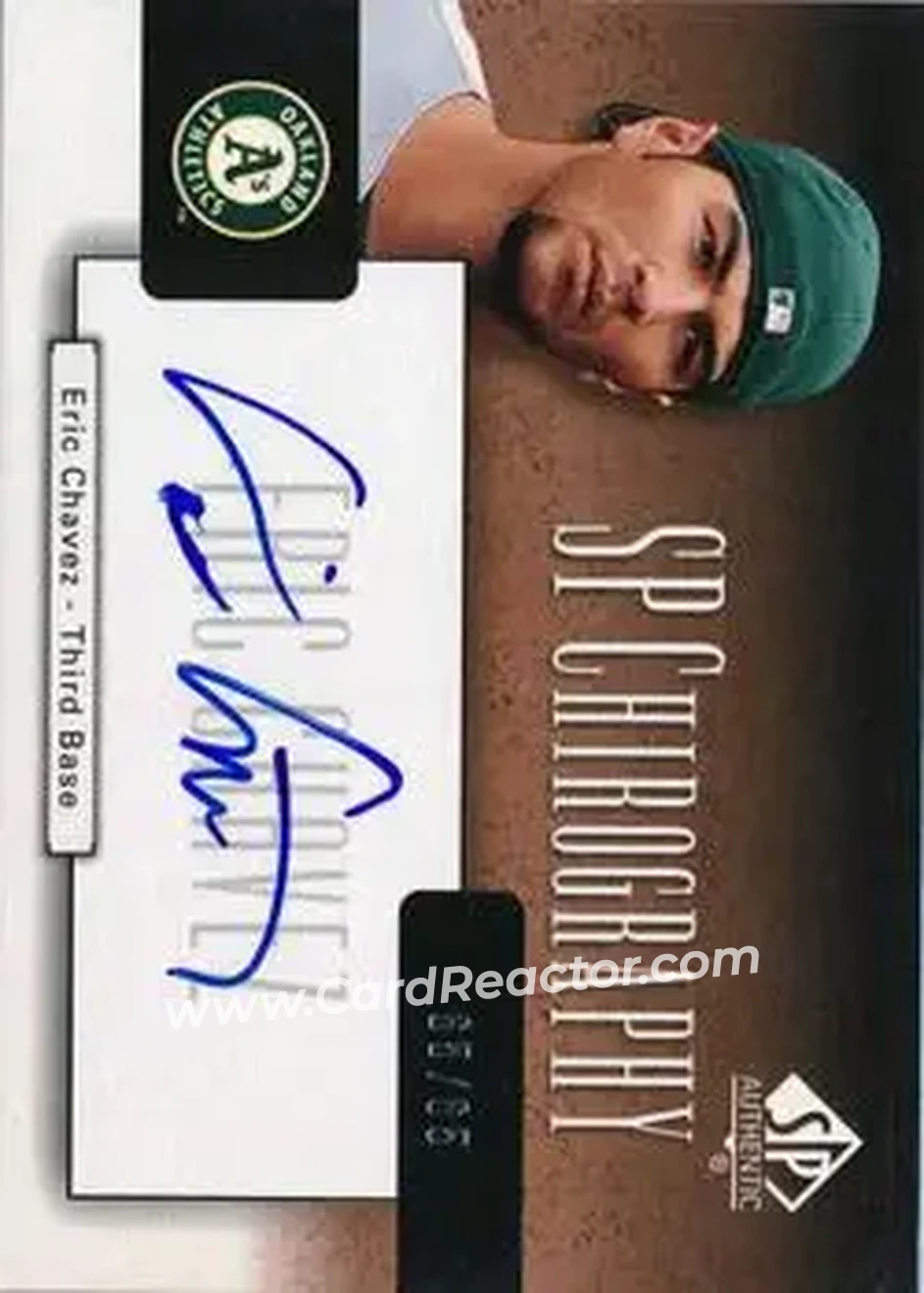 2004 SP Authentic - SP Chirography Bronze #CA-EC - Eric Chavez - Oakland Athletics - Front