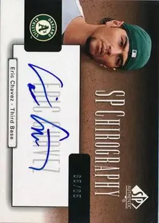 2004 SP Authentic - SP Chirography Bronze #CA-EC - Eric Chavez - Oakland Athletics