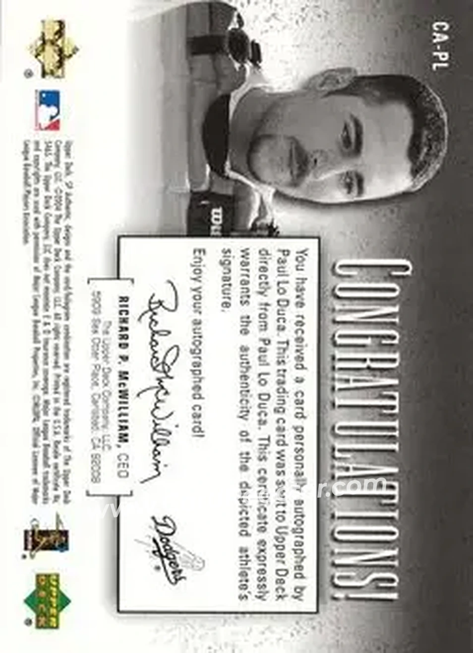 2004 SP Authentic - SP Chirography Duo Tone Bronze #CA-PL - Paul Lo Duca - Los Angeles Dodgers - Back