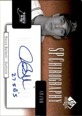 2004 SP Authentic - SP Chirography Duo Tone Bronze #CA-RB - Rocco Baldelli - Tampa Bay Devil Rays