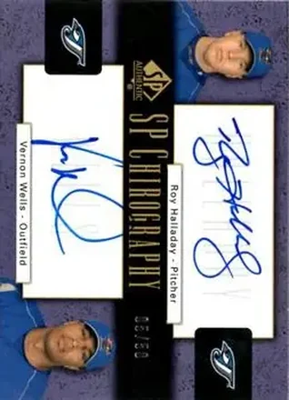2004 SP Authentic - SP Chirography Dual #DC-HW - Roy Halladay - Vernon Wells - Toronto Blue Jays