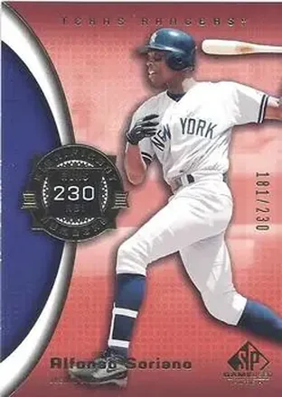 2004 SP Game Used Patch #72 - Alfonso Soriano - Texas Rangers