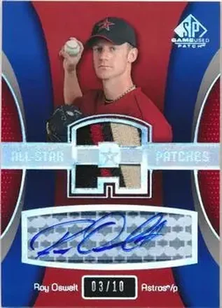 2004 SP Game Used Patch - All-Star Autograph #RO - Roy Oswalt - Houston Astros