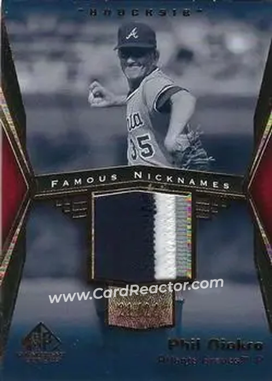 2004 SP Game Used Patch - Famous Nicknames #FN-PN - Phil Niekro - Atlanta Braves - Front