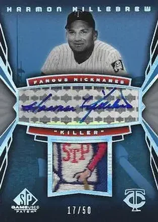 2004 SP Game Used Patch - Famous Nicknames Autograph #AFN-HK - Harmon Killebrew - Minnesota Twins