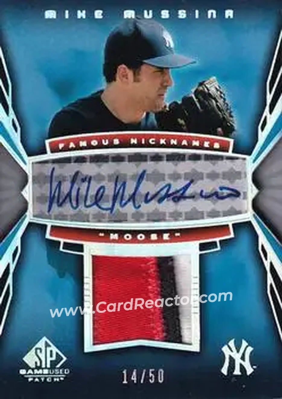 2004 SP Game Used Patch - Famous Nicknames Autograph #AFN-MM - Mike Mussina - New York Yankees - Front