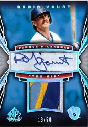 2004 SP Game Used Patch - Famous Nicknames Autograph #AFN-RY - Robin Yount - Milwaukee Brewers