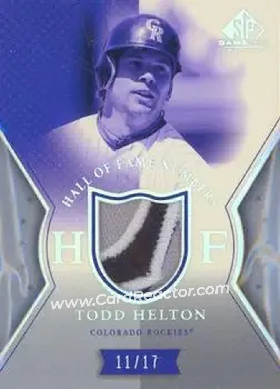 2004 SP Game Used Patch - HOF Numbers #HN-HE - Todd Helton - Colorado Rockies - Front