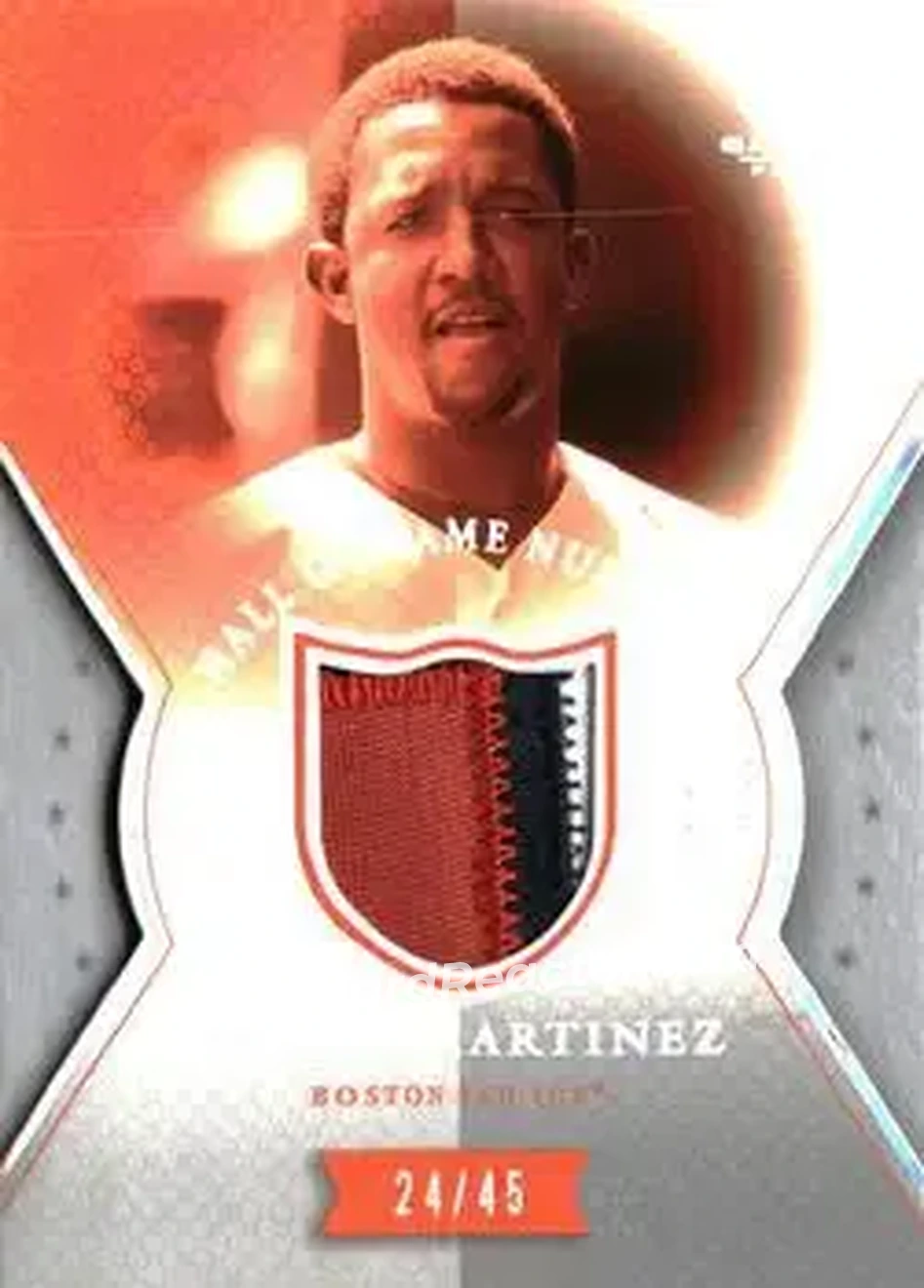 2004 SP Game Used Patch - HOF Numbers #HN-MZ - Pedro Martinez - Boston Red Sox - Front